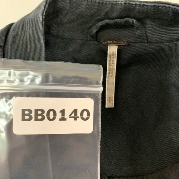 Free People S Ruffles Mixed Media Jacket Charcoal Steampunk Grunge - Picture 4 of 10